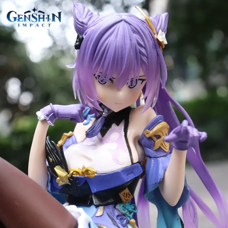 22cm Genshin Impact Keqing Double Face Sculpture Raiden Shogun Anime Figure Model Peripheral Games Ornaments Toy Birthday Gifts