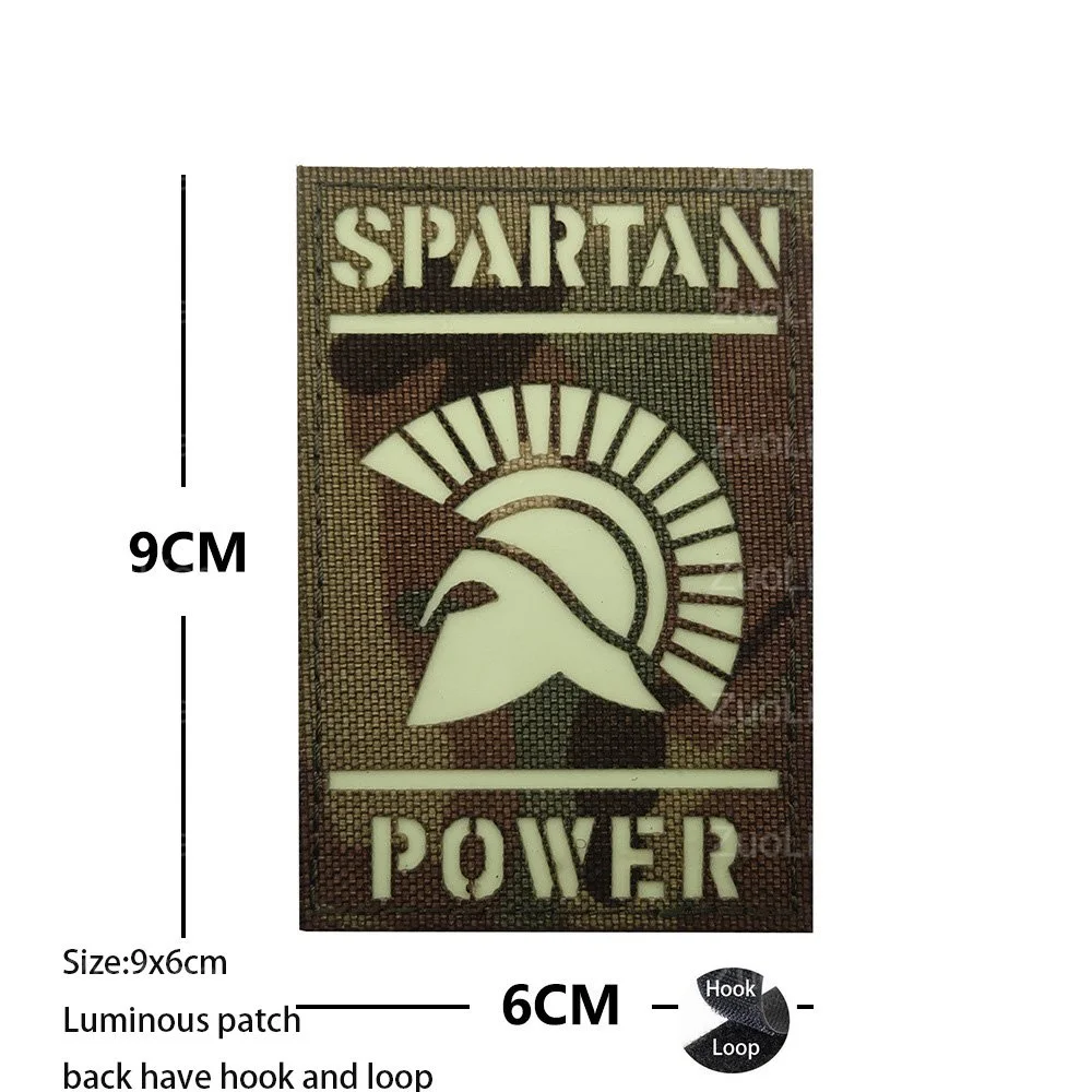 Gorąca wyprzedaż spartana plakietka z PVC odblaskowa opaska na ramię w kamuflażu tkana etykieta spartańczykowi przezwyciężyć trudności z haczykiem