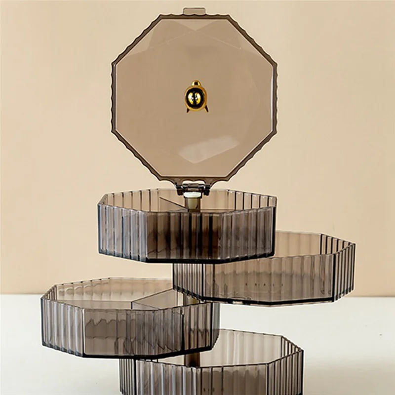 BHBD-ジュエリーボックス、ハンドル付きアクリルジュエリーオーガナイザー、女性や女の子向けのクリアジュエリーボックス、メイクアップオーガナイザー、耐久性のあるブラック