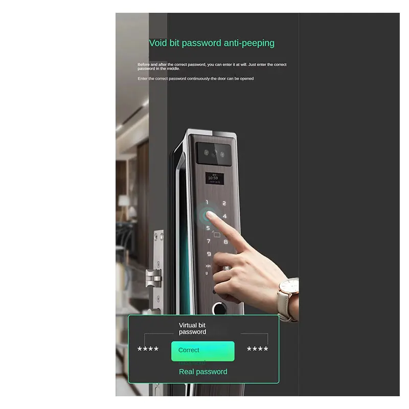 가정용 스마트 문짝 잠금 장치, 투야 스마트 3D 얼굴 인식, 지문 디지털 안전 문짝 잠금 장치