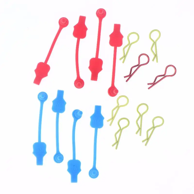 1/10 1/8 스케일 RC 모델 자동차용 4개 세트 아르마 그라나이트 크라톤 6s 업그레이드 부품 실리콘 바디 클립 리테이너