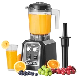 VEVOR 2L Smoothie Blender Professional Countertop Fruit Food Processor Mixer Maker with Stainless Steel for Home Kitchen Bar