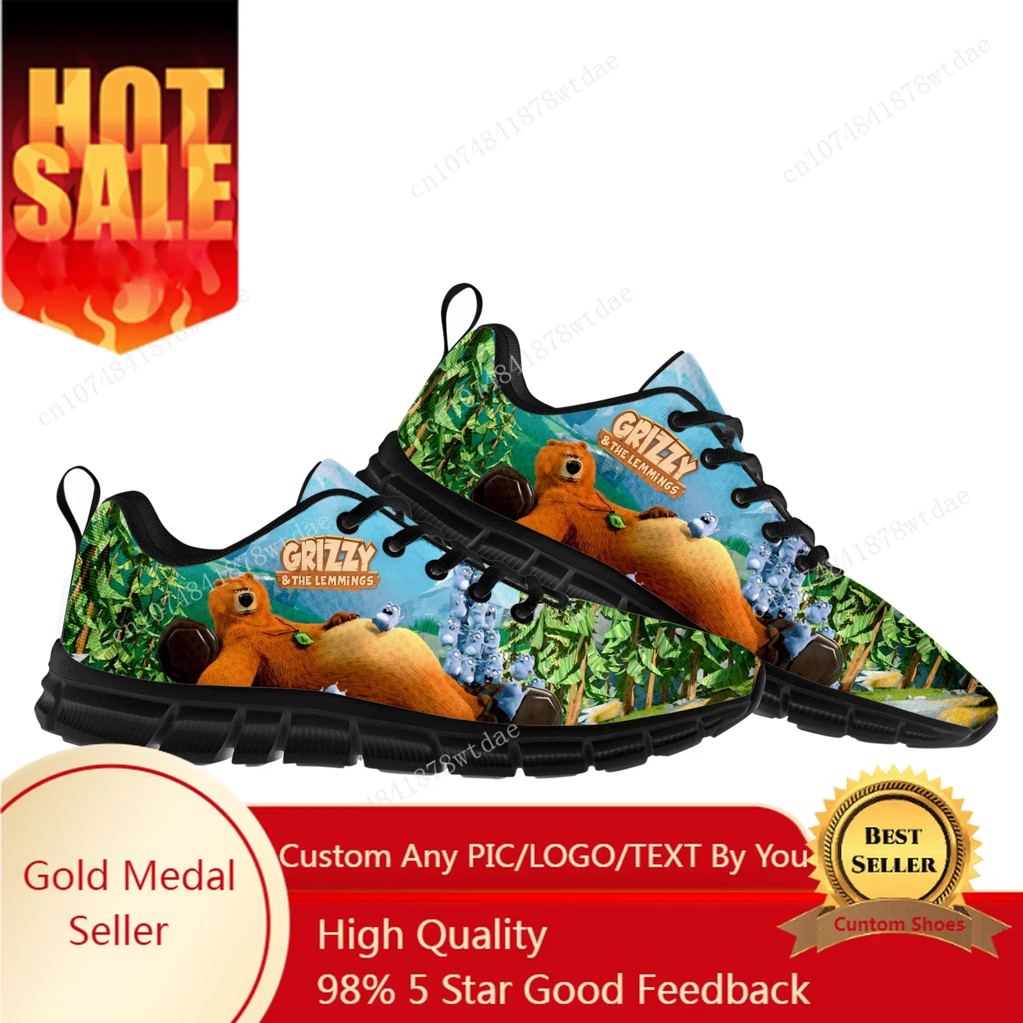 

Grizzly and The Lemmings Sports Shoes Mens Womens Teenager Kids Children Sneakers High Quality Cartoon Manga Sneaker Custom Shoe