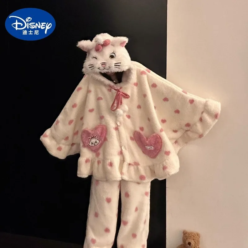 

Disney Pajamas The AristoCats Anime Cartoon Print Kawaii Warm Winter Pajamas Two-Piece Set Casual Outing Home Clothes Gift