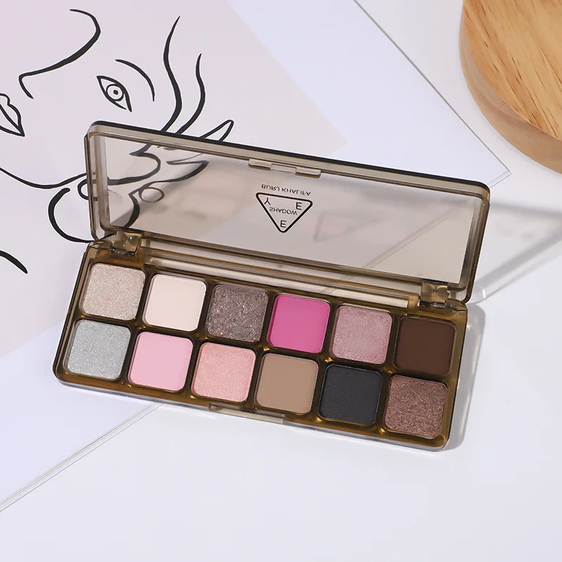 Piring Perona mata 12 warna Matte mutiara Eyeshadow gadis pemula Makeup Eyeshadow nampan