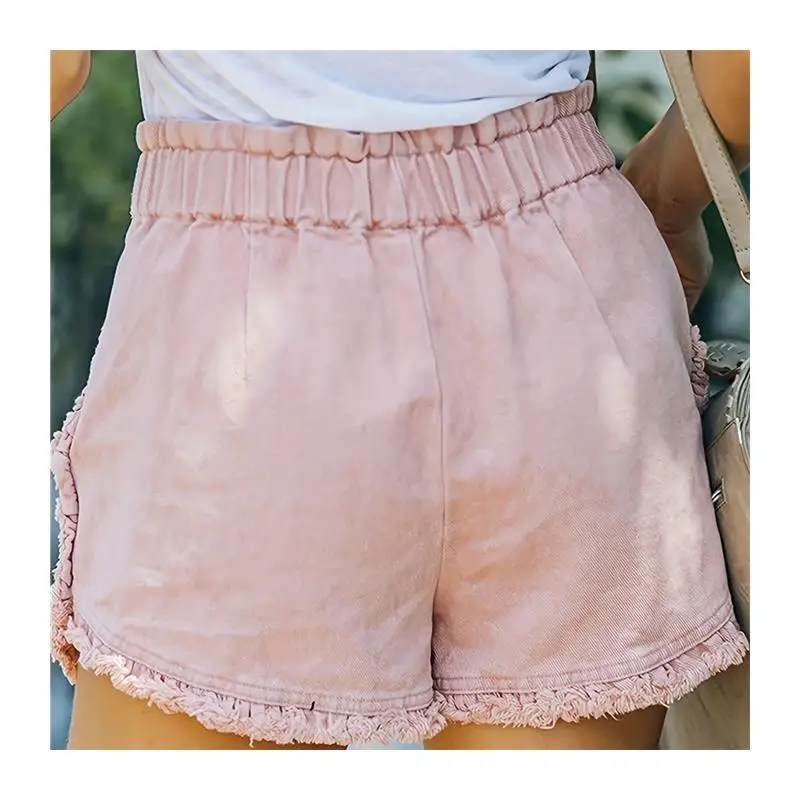 Verano transfronterizo mujer Denim orts cintura elástica ket pantalones florales Casual Sli Fem Faion prendas de vestir exteriores