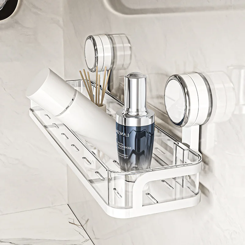 30/40cm Suction Cup Toilet Storage Rack Non Perforated Washbasin Storage Rack Washbasin Wall Mounted Toilet Bathroom Rack