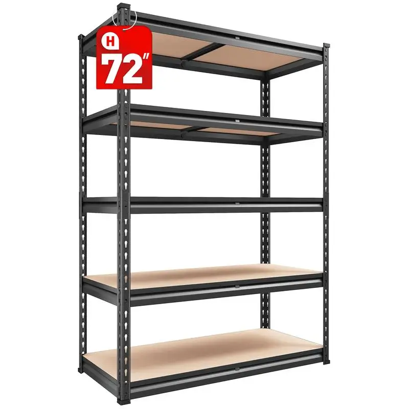 

Raybee Garage Shelves 5 Tier Metal Storage Shelving Unit Adjustable Garage Storage Shelves for Craft Warehouse Pantry Basement