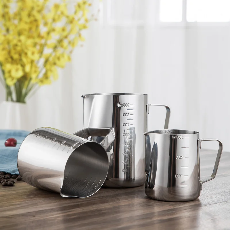 Stainless Steel Milk Frothing Pitcher Espresso Coffee Barista Craft Latte Cappuccino Milk Cream Cup Frothing Jug Pitcher