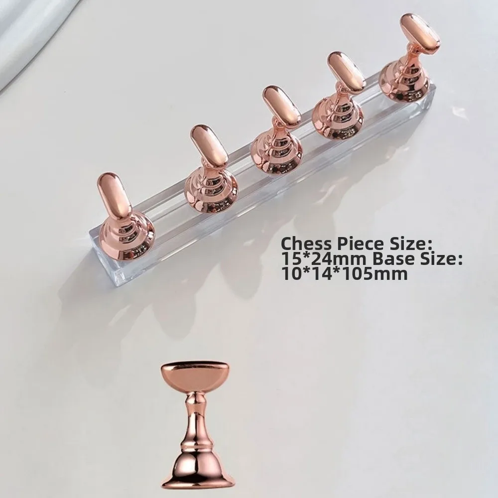 5Pcs Multi-color Magnetic Nail Art Holder Reusable Crystal Base False Nail Tip Practice Stand DIY False Nail Display Shelves