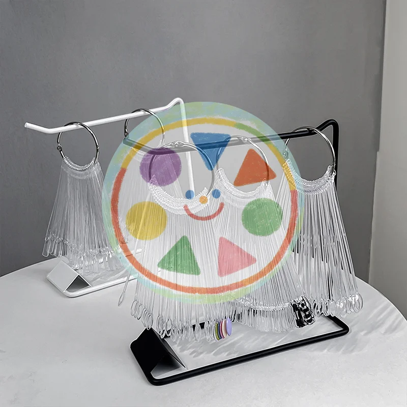 

~False Nail Art Color Card Display Stand Gel Polish Template Fan Shape Nail Art Tips Sample Stand Nail Polish Practice Palette~