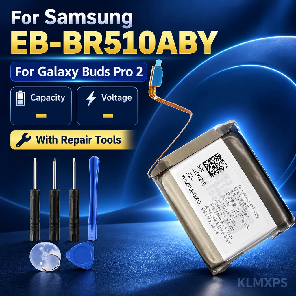 Wireless Earbuds Replacement Battery for Samsung Galaxy Buds Pro 2, EB-BR510ABY 500mAh, Repair Tool Kit Included For Earbuds