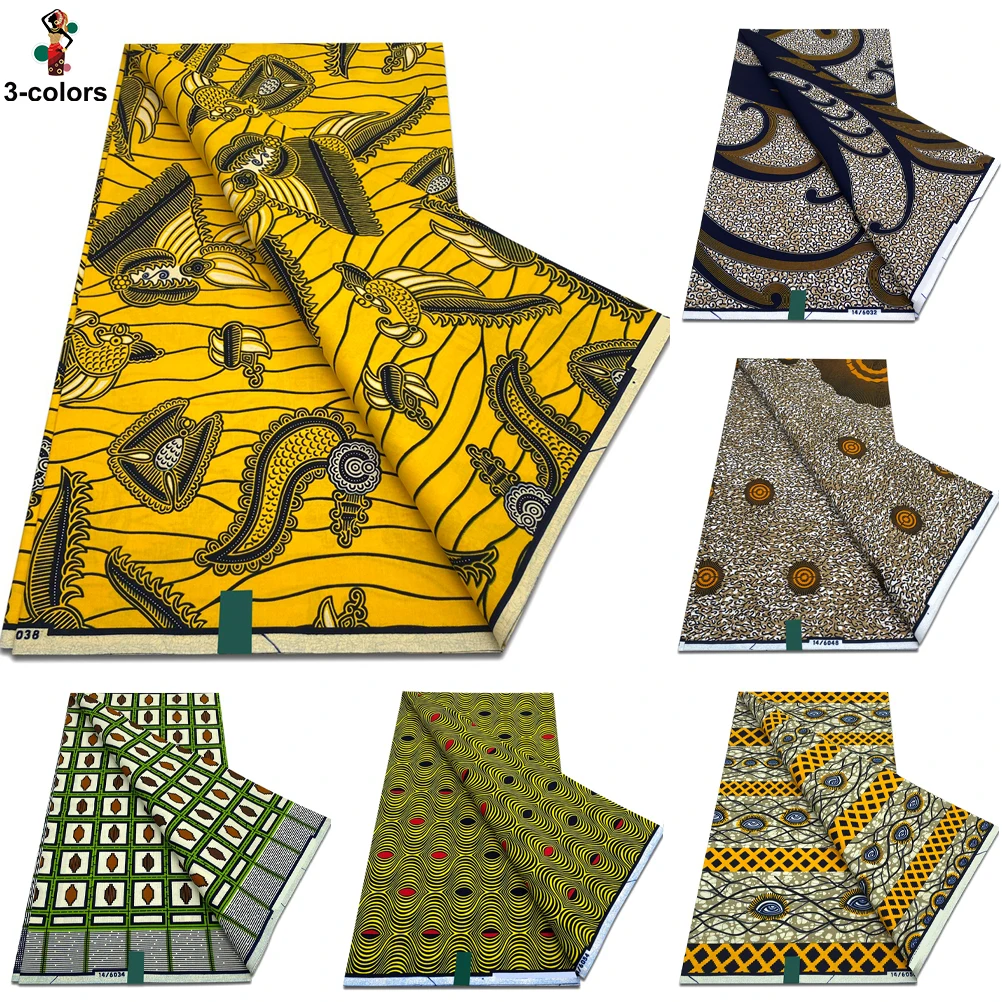 

Настоящая восковая ткань Анкара, высококачественная ткань с африканским восковым принтом, 100% хлопок, мягкая гарантированная голландская ткань Hollandais Pagne для платьев