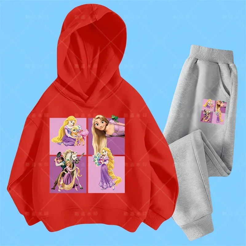 Disney Hoodies Tangled Rapunzel Cartoon Anime Print Men Women Oversized Sweatshirts Hoodie Kids Pullovers Tracksuits Clothing