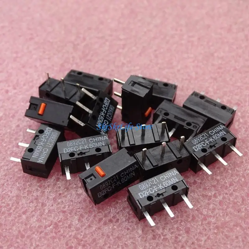 E65E 4PCS Maus Micro-Switch Original D2FC-F-K Red Dot 60m Klicks MicroSwitch