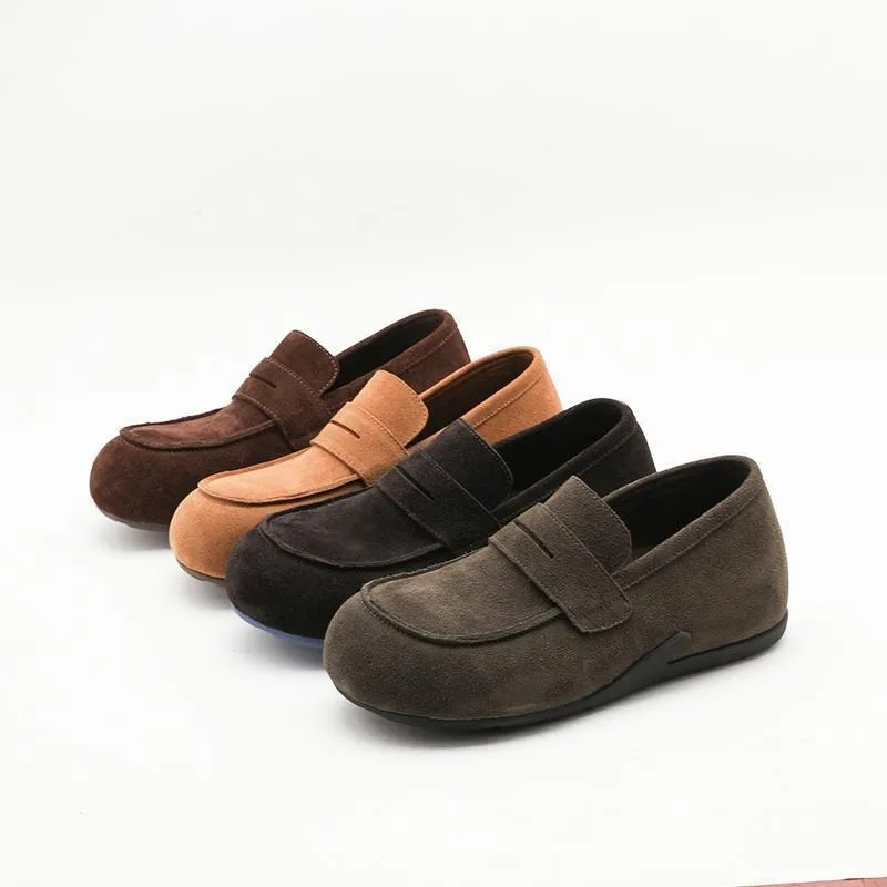 

Loafers Women's Soft-soled Bean Shoes Are A Pair of Retro Single Shoes and Casual Women's Shoes