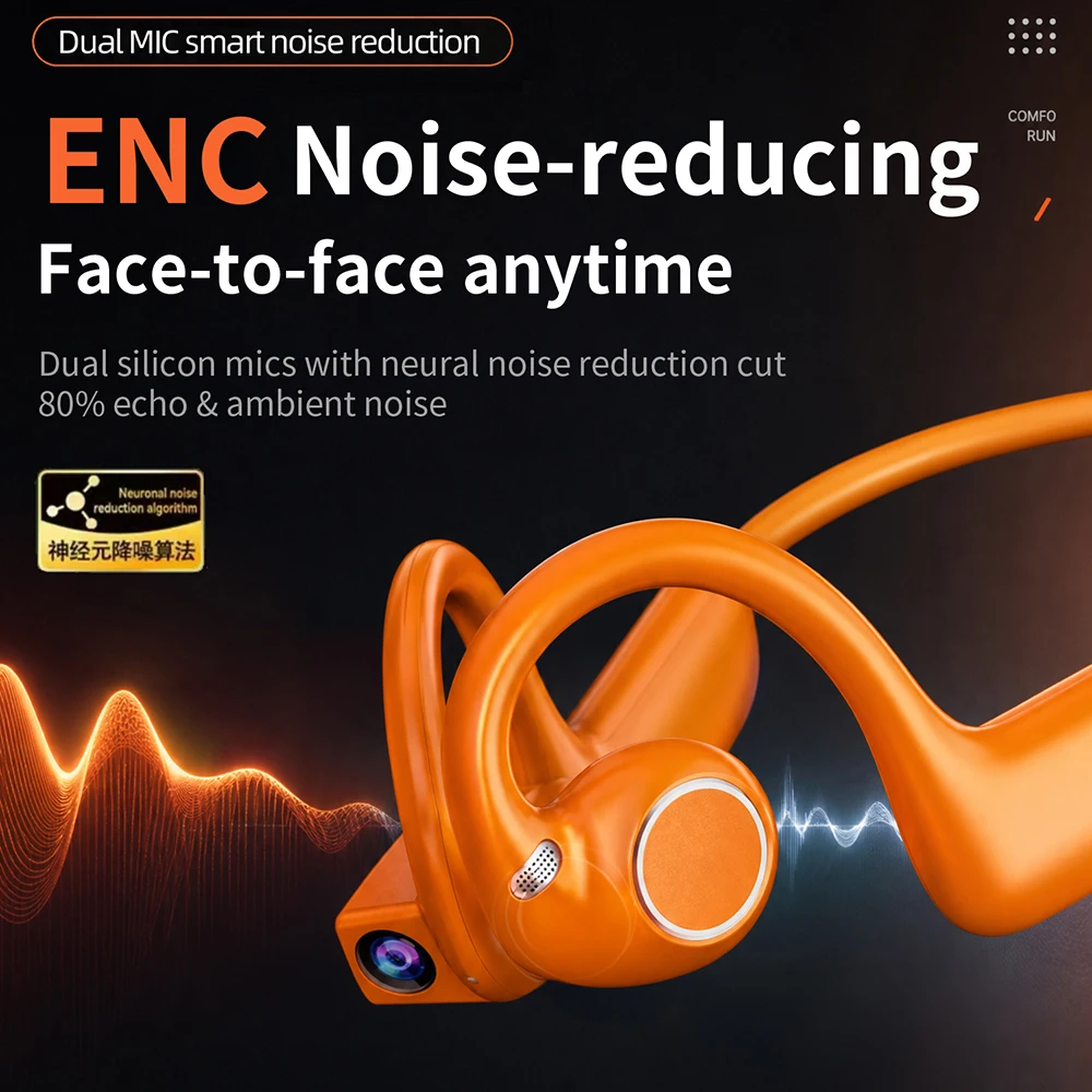 Open‑Ear Smart Sports Earbuds Video Capture Image Recognition Call Noise Reduction & AI Real‑Time Translation
