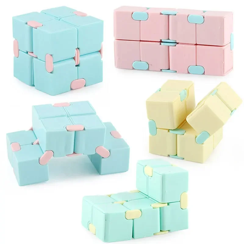 

5pcs Cube Fold Fidget Toys Square Plastic Cube Office Flip Cubic Puzzle Vent for Kids adhd Autism Children Adult Decompression