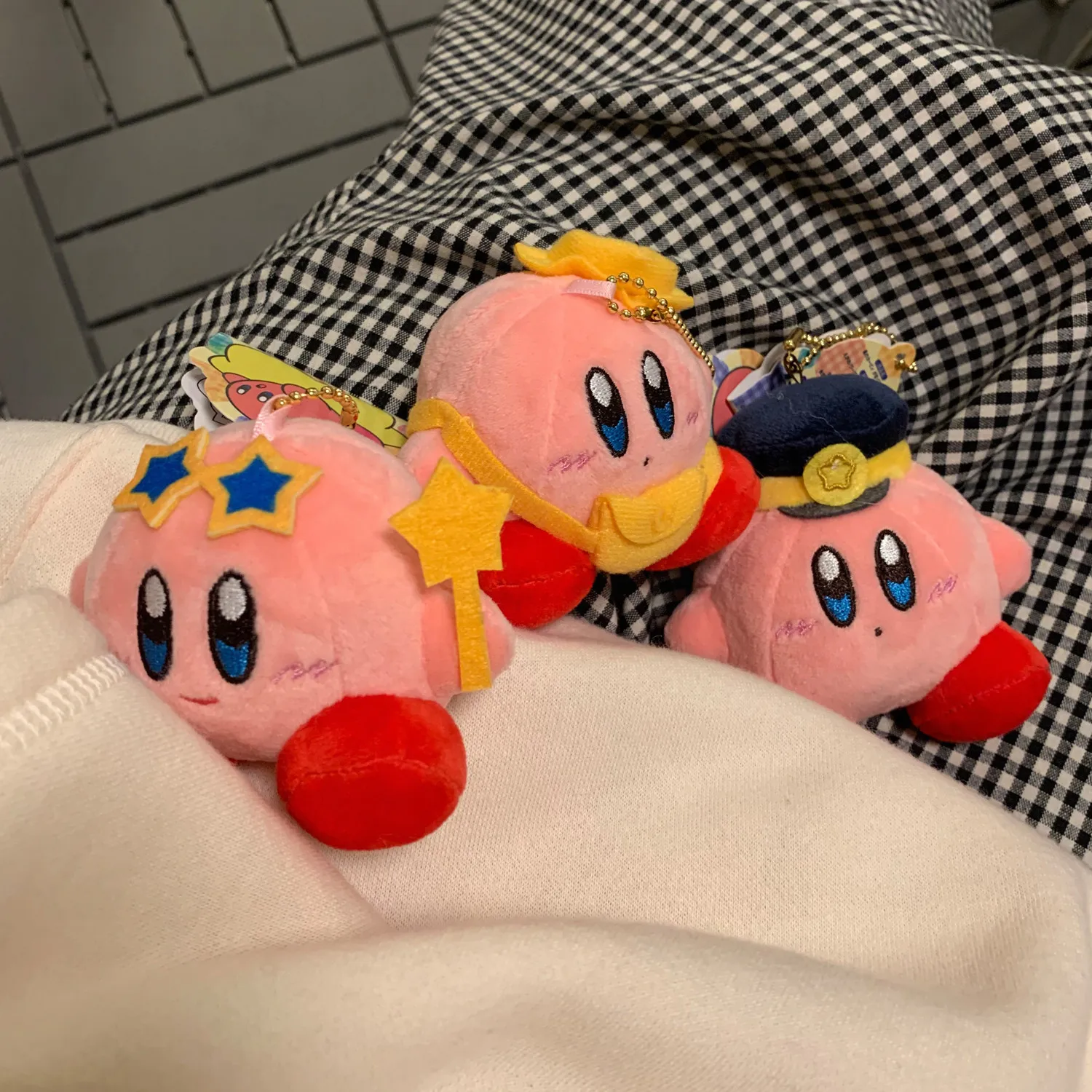 Kawaii Star Kirby ตุ๊กตาจี้กระเป๋านักเรียนเด็ก Key Sweet Star ตกแต่งตุ๊กตาของขวัญวันเกิดสำหรับสาว