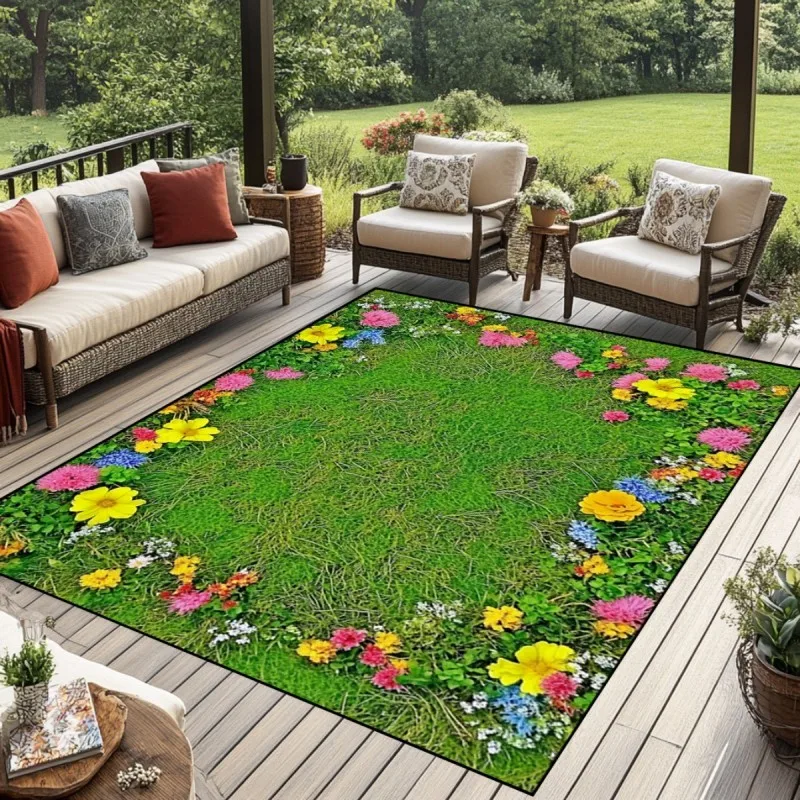White Tiger Carpet Living Room Large Rug Wild Animal Bedroom Decor Green Garden Area Rugs Sofa Floor Mat Lounge Luxury