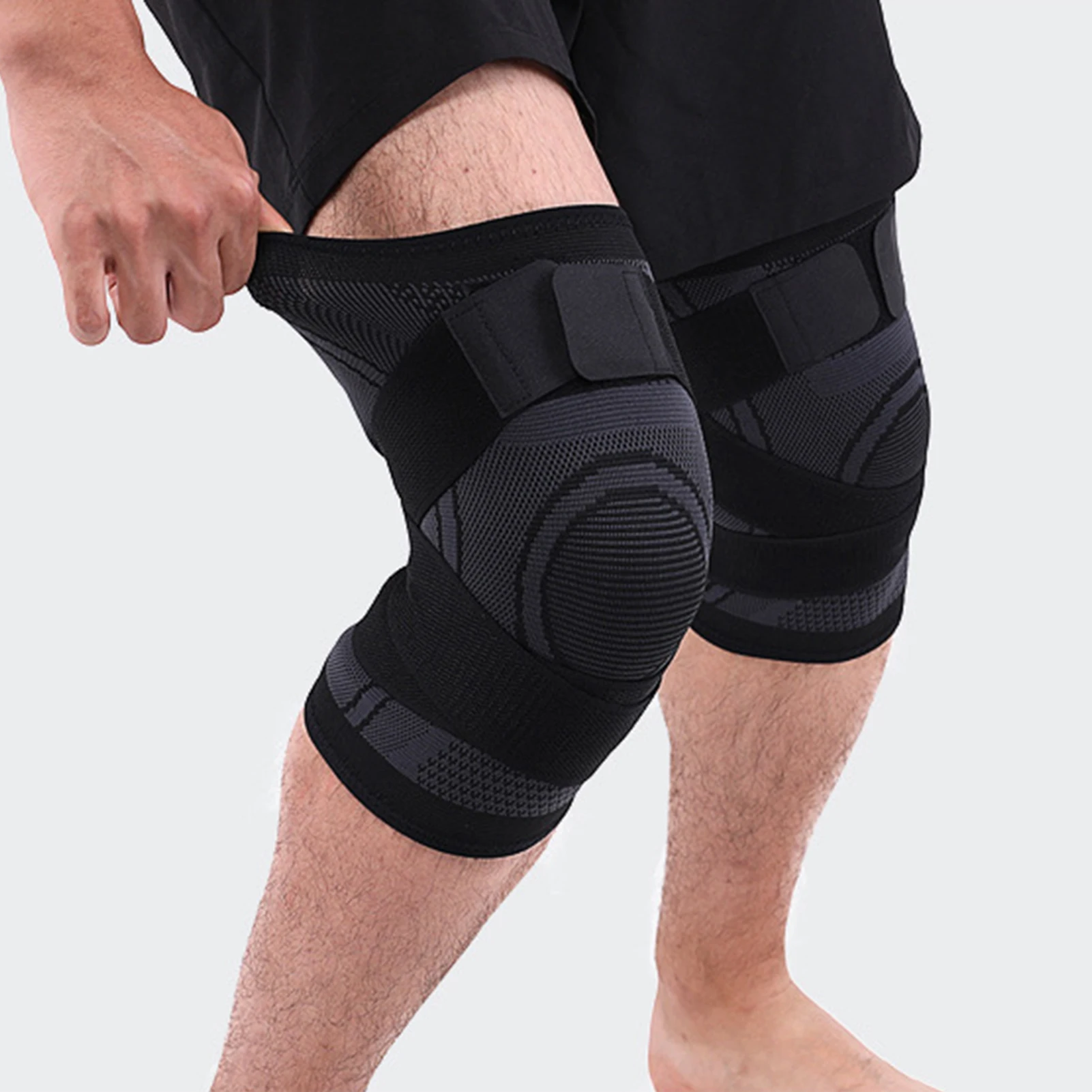 Elastic Weaving Knee Brace Durable Adjustable Knee Support Bandage Brace for Knee Pain Women & Men