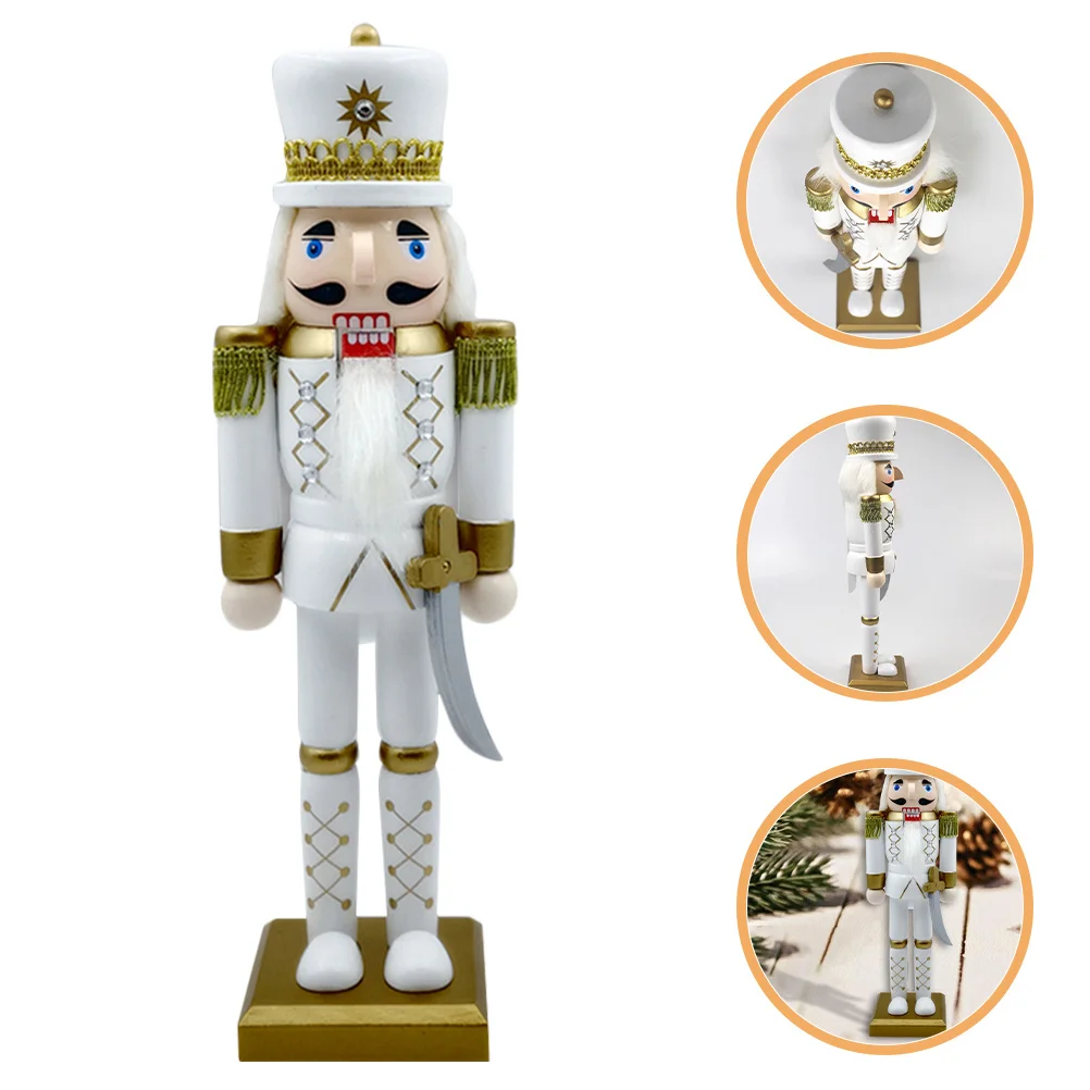 

Traditional Christmas Nutcracker Decor Handcrafted Wooden Soldier Figure for Indoor Holiday Decoration Fireplace Mantle Tabletop