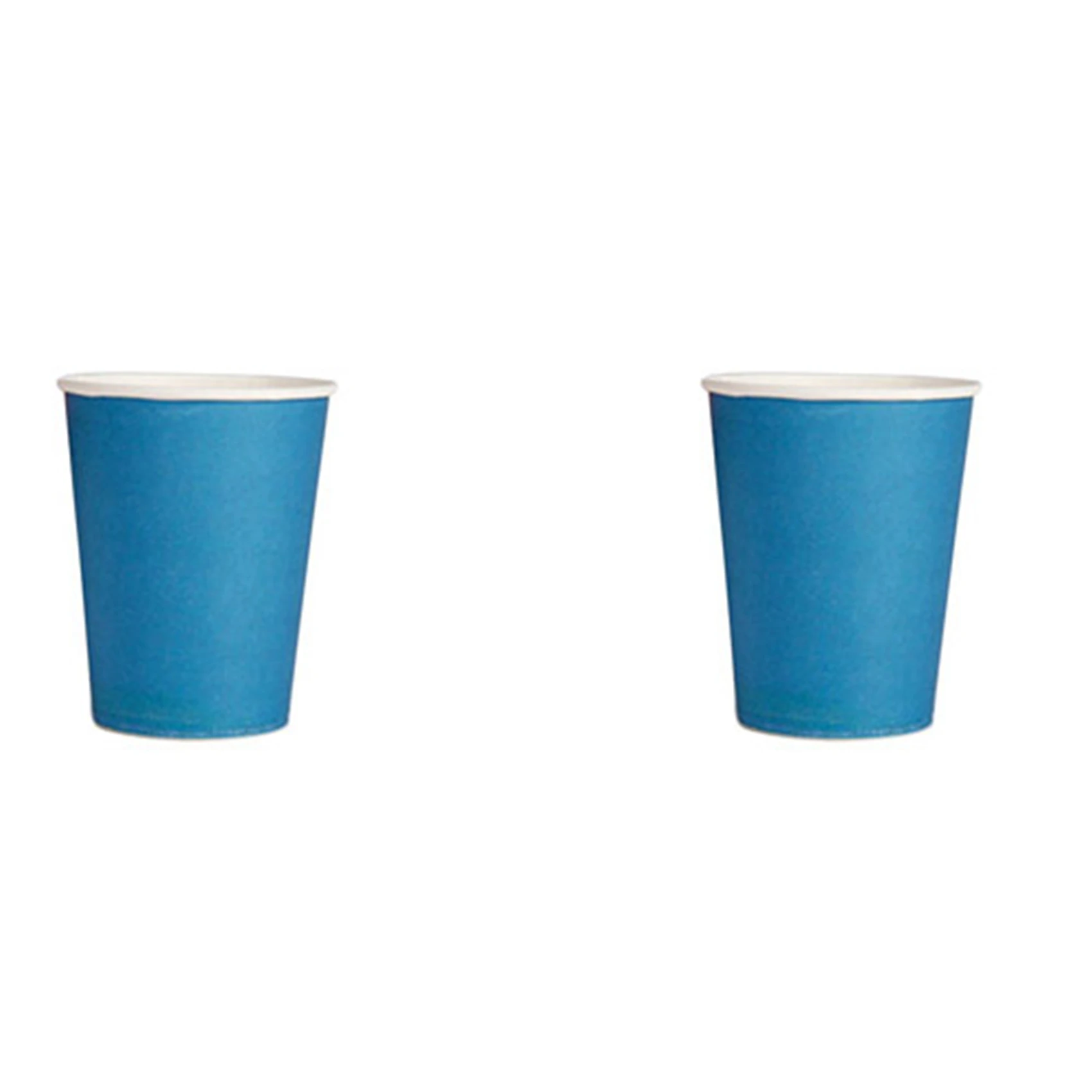 ABGE-40 Paper Cups (9Oz) - Plain Solid Colours Birthday Party Tableware Catering(Blue)