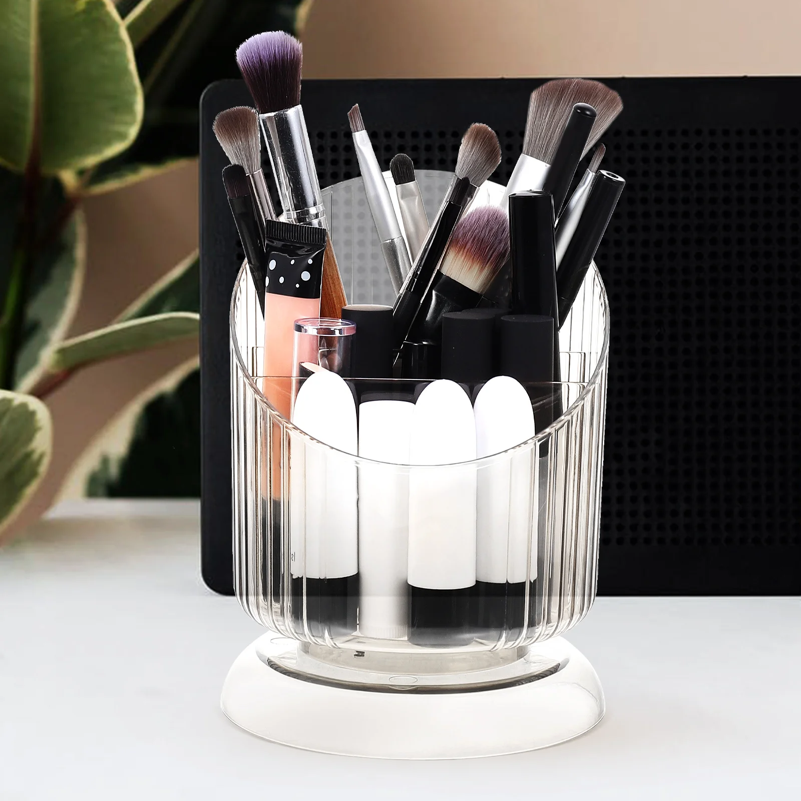 

1pc Multifunctional Pen Stationery Storage Bucket Desktop Organizer Pencil Container Brush Holder Pet Material Space Saving
