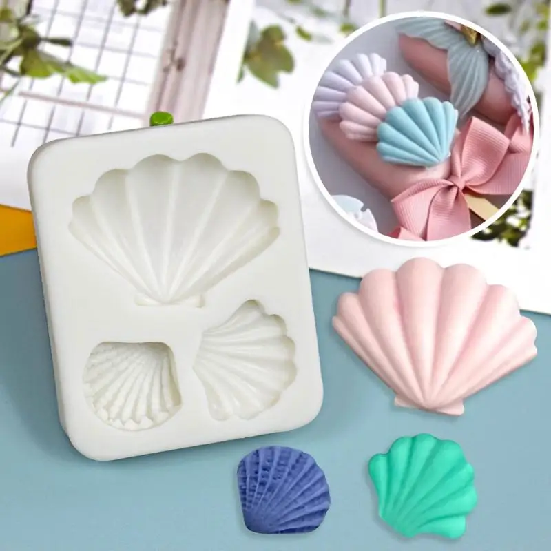 [S]Shell Pearl Silicone Mold Sugarcraft Cupcake Baking Mold Fondant Cake Decorating Tools