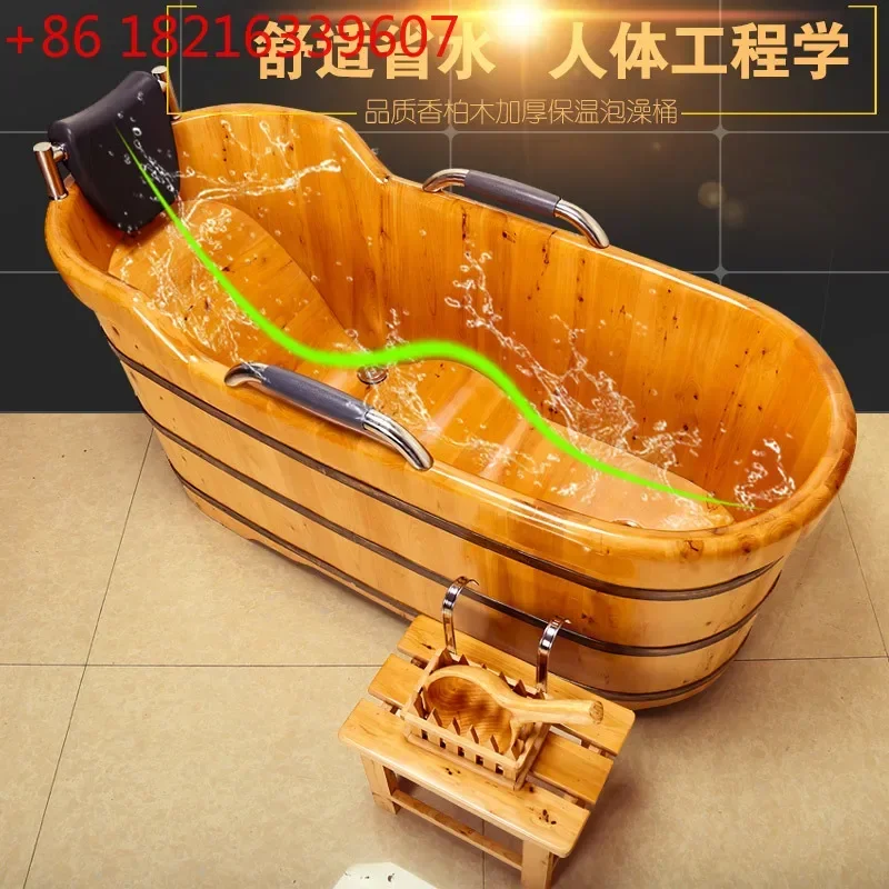 TAO Solid wood bath tub bathtub commercial bath tub into ergonomic S curve bottom