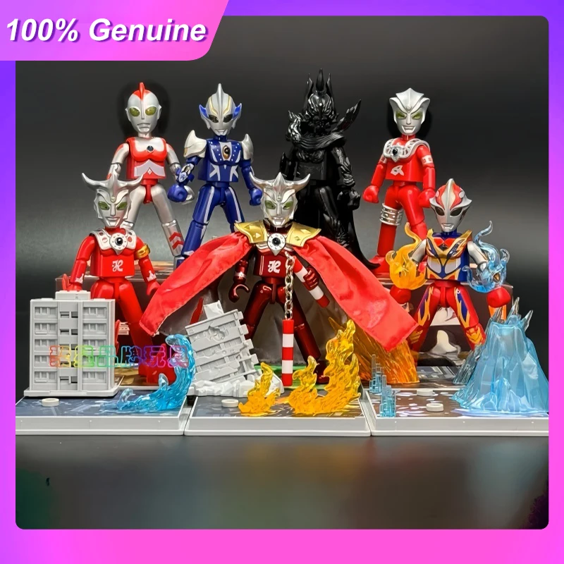 

100%Genuine Blokees Ultraman Sparkling Edition Series 8 Blind Box Action Figures Luminescence Desktop Ornament Collection Toys