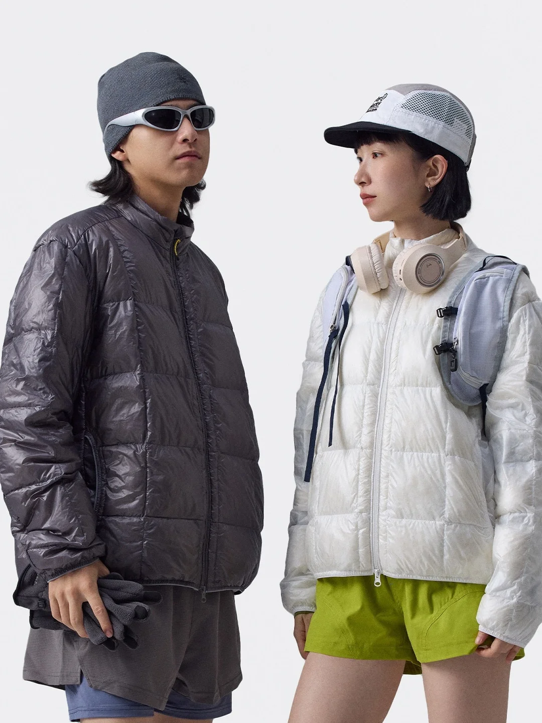 

Water-Resistant American Retro 90 White Du down Lightweight Stand Collar down Jaet Outerwear Breathable Nylon Spor Sle