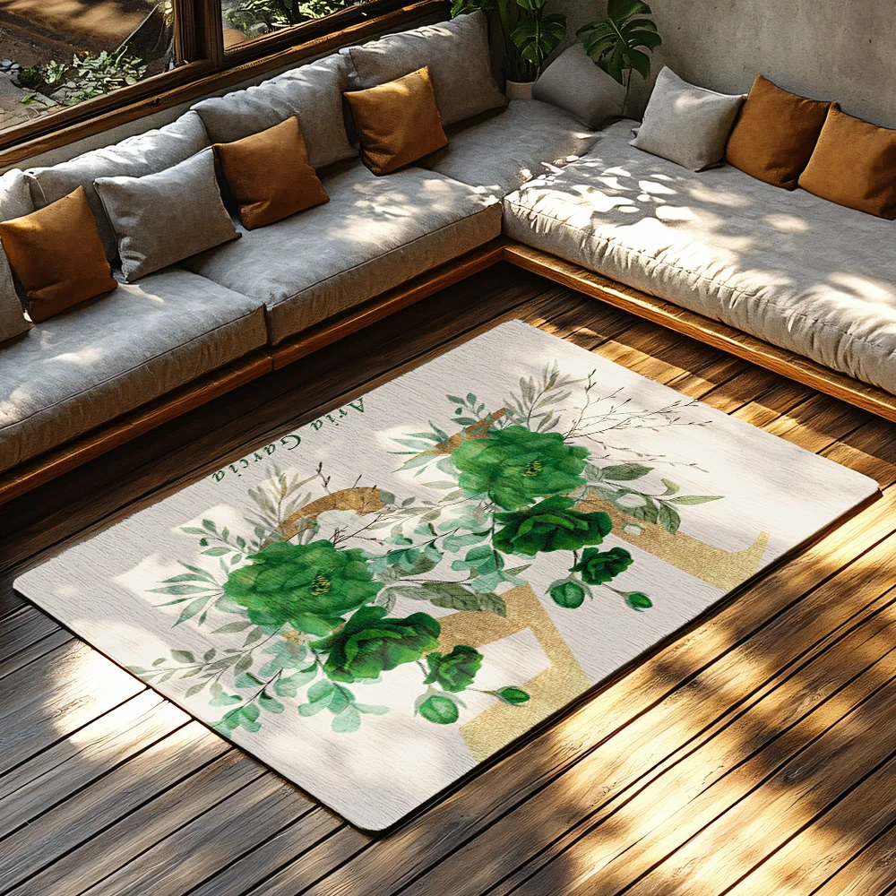 Floral Doormat Indoor Outdoor Washable Entryway Rug Farmhouse Welcome Mat Garden Home Decor Spring Botanical Kitchen Floor Mat G