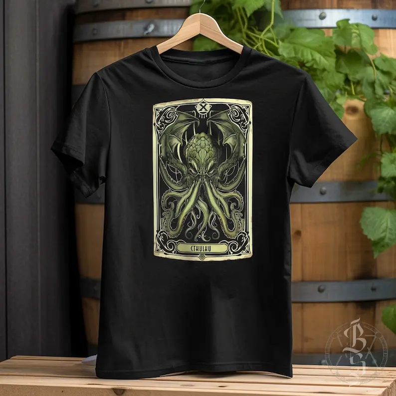 Cthulhu Tarot Card T-shirt/HP Lovecraft T-Shirt/Cthulhu Tee/Call of Cthulhu/Great Old One Shirt/Horror Tee/Old Horror T-shirt