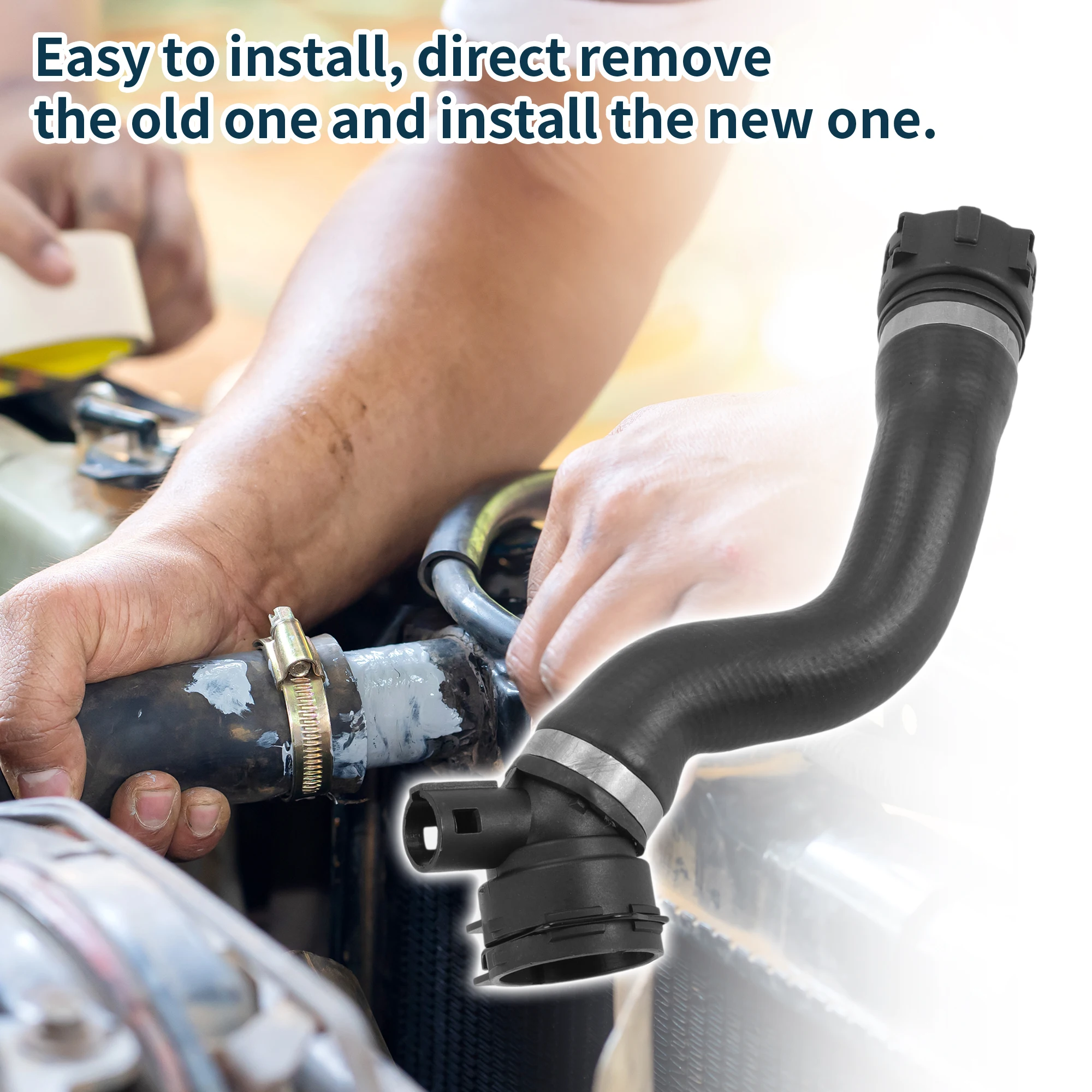 UXCELL ラジエーターホース ヒーターホース ラジエーター出口ホースパイプ BMW 1シリーズ 2005用 No.17127526391 ゴム製冷却液ホース ブラック 1個