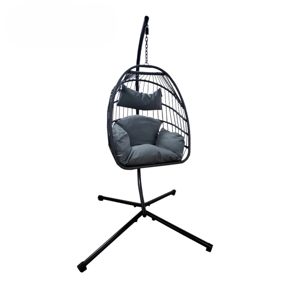 

# Hot Sales Outdoor Furniture Sets Rattan Style Chairs Egg Shape Hammock Egg Chair With Stand Foldable Rattan Chair