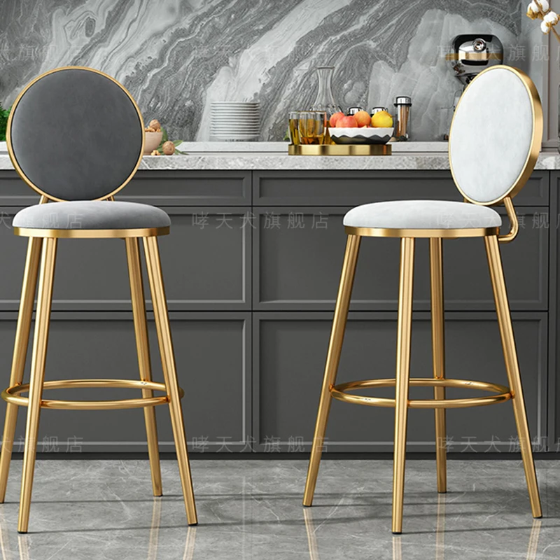 

High Round Bar Chair Modern Kitchen Home Bar Chair European Nordic Reception Banqueta Alta Para Cozinha Furniture Decoration