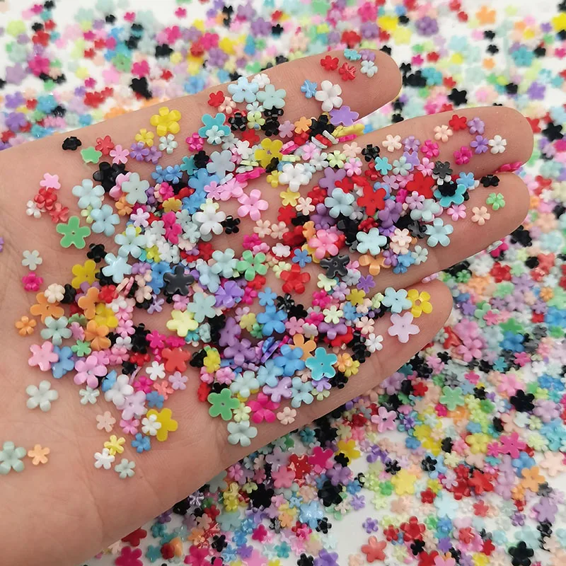 Mix Colors Acrylic Flower Nail Art Decorations Bulk Crystal Nails Parts Gems 3D Charms Nail Steel Beads Nail Art Accessories