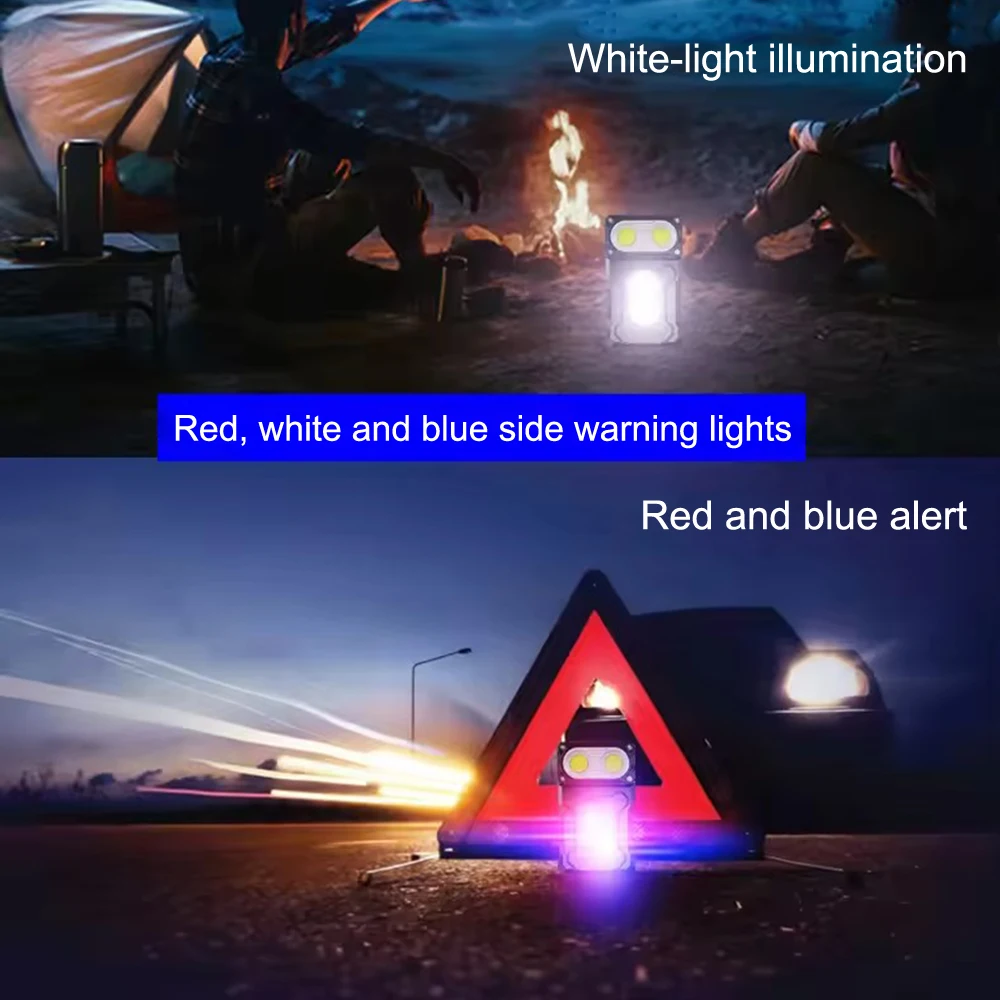 Outdoor Portable LED COB Flashlight USB Rechargeable Work Light Camping Fishing Torch Emergency Lamp with Digital Display Torch