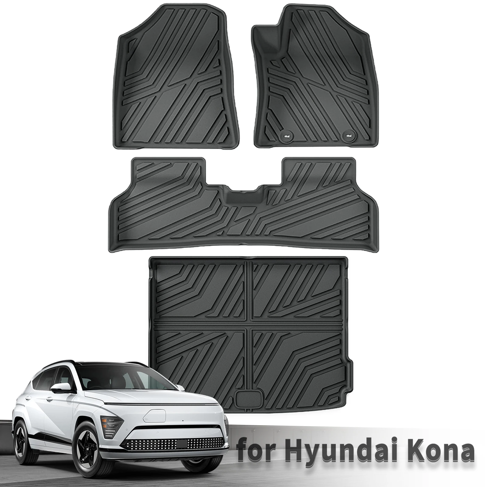 

Perfect Fit Custom TPE Floor Mats for Hyundai Kona 2024 2025 2026 Waterproof & Stain-Resistant Easy Clean Mats Accessories