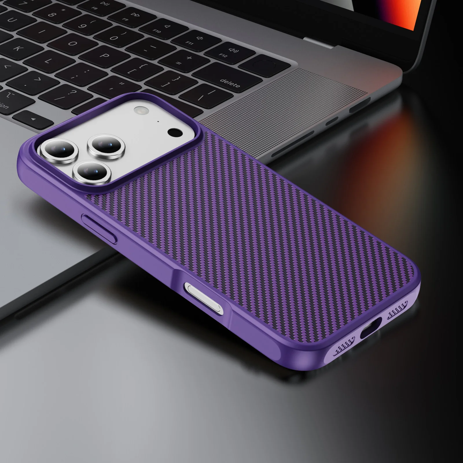 

Магнитный чехол для телефона с текстурой углеродного волокна для iPhone 17 16 15 14 13 Pro Max Plus, приятный для кожи, тонкий жесткий чехол для Magsafe