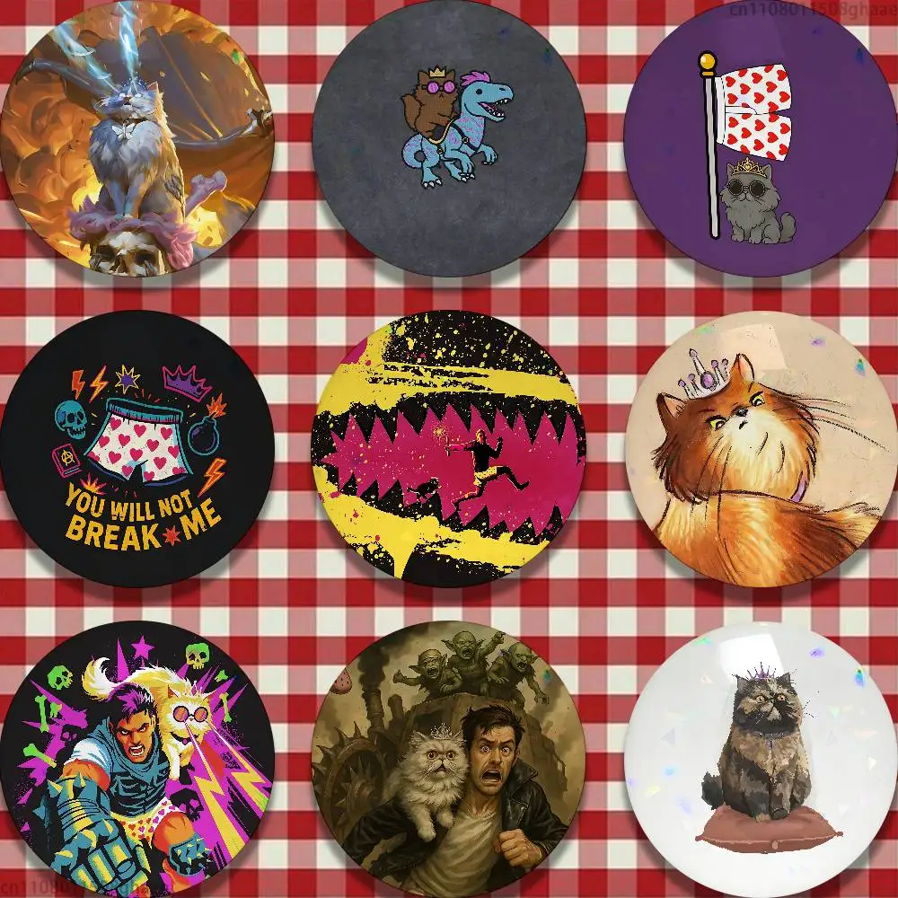 D-Dungeon Crawler Carl 58mm Badge Brooches on Backpack Clothes Handmade Round Enamel Pins for Jewelry