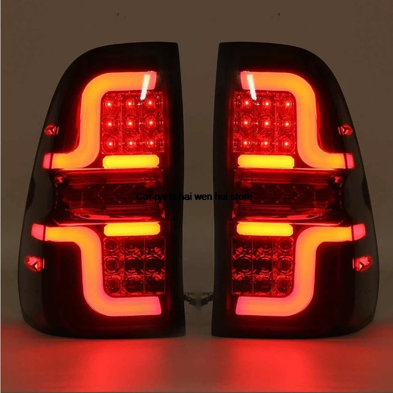 2 pcs For Toyota Hilux REVO 2016 2017 2018-2019 LED tail light assembly turn signal reversing light brake light black Z type