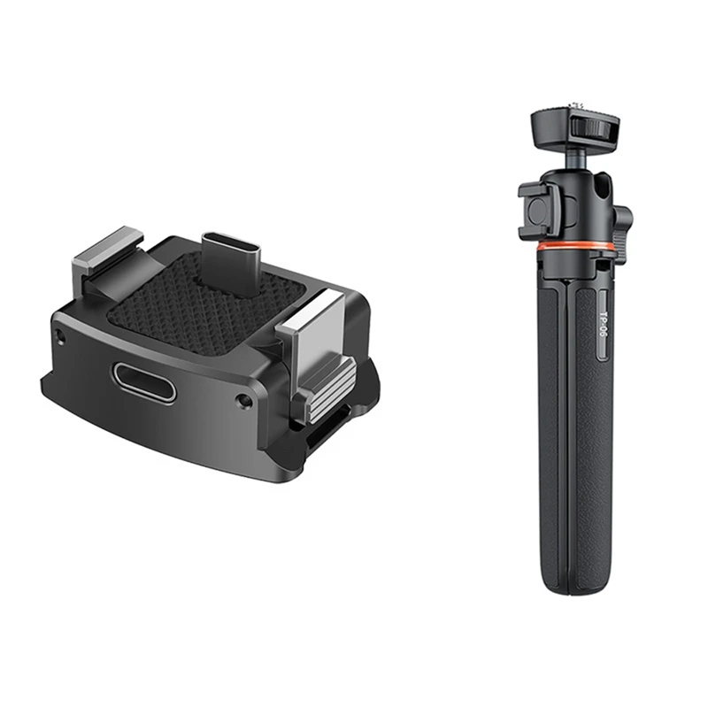 Charging Base+Tripod For DJI OSMO Pocket 3 Camera 1/4 Mount Adapter Connector Fixed Holder Quick Release Accessory