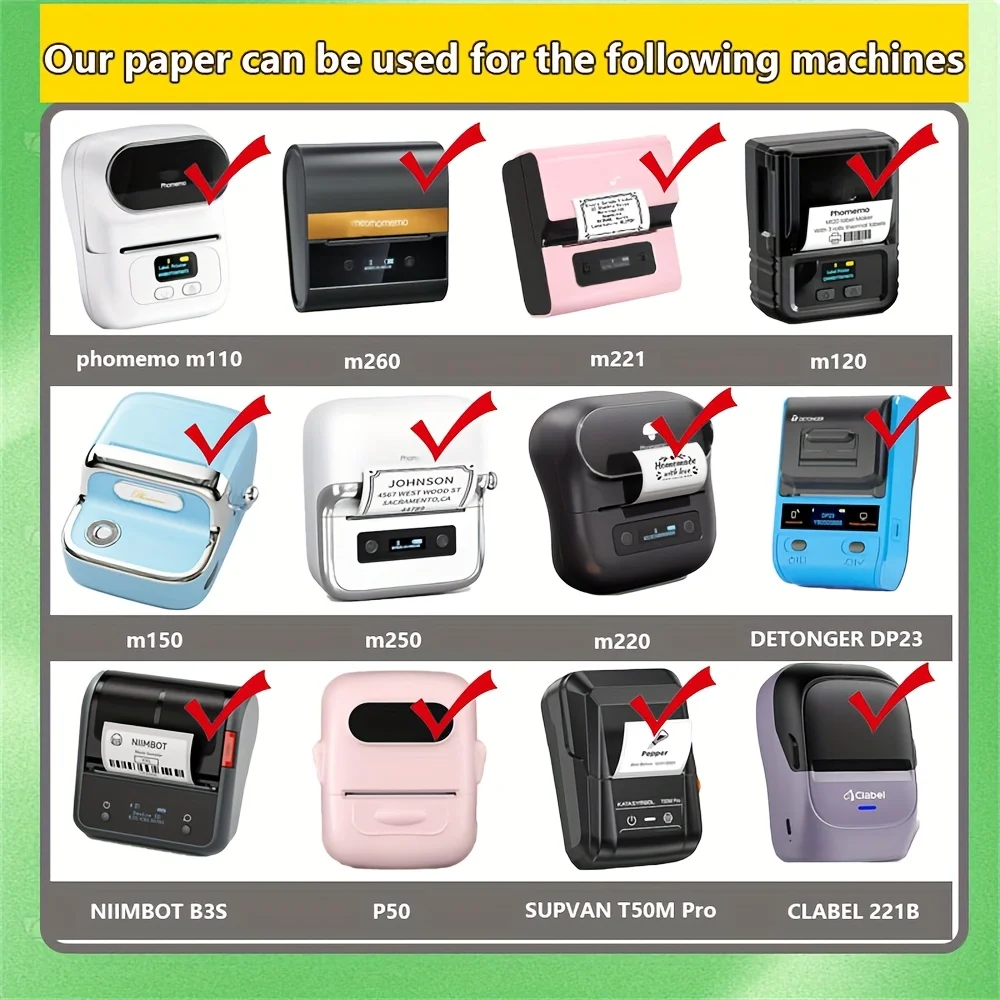 1Roll 40x30mm Laser Label Paper, Suitable for M110/M120/M220/M150/P50