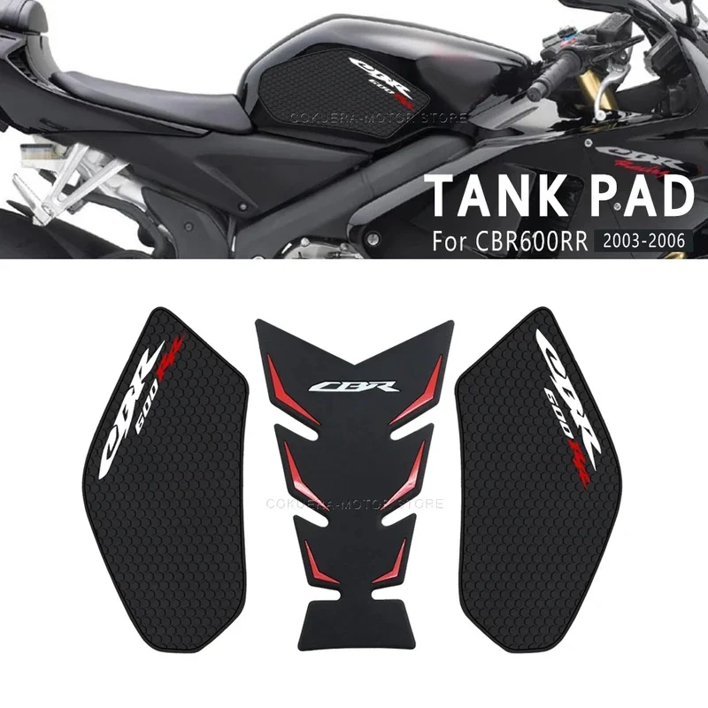 Non-Slip Side Fuel Tank Stickers Tank Pad Rubber Sticker Motorcycle accessories For Honda CBR600RR CBR 600 RR 2003-2006 view 2