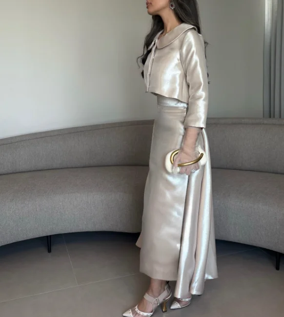 High Quality Customized V-neck Ankle Length A-line Full Sleeve Women Vestido Con Piedras Y Cristales Largo Amanda Novias Oficial - view 4