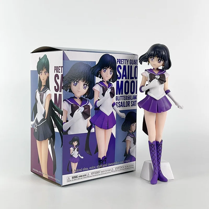 23cm Anime Sailor Moon Meiou Setsuna Figure GLITTER&GLAMOURS Kaiou Michiru Tenoh Haruka Tomoe Hotaru Action Figurine Toy Gift view 6