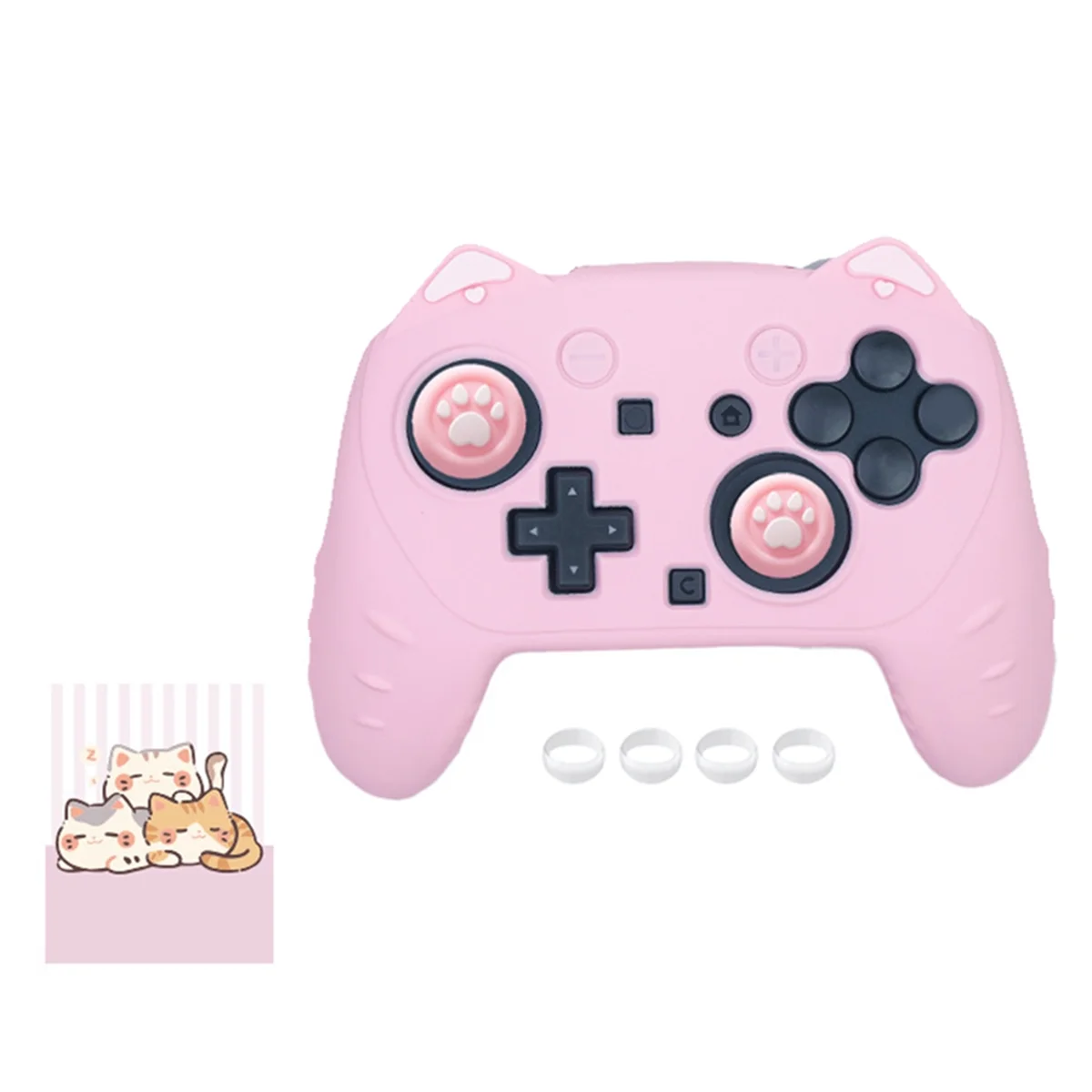 2025 +  Switch 2 Pro Cat Controller Skin Grips Set Anti-Slip Sweat-Proof Tight Fit Easy Installation