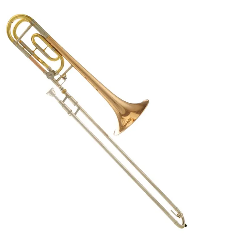 

Hooqu Professional Musical Instruments Bb F Key Gold Lacquer Tenor Altered Trombone